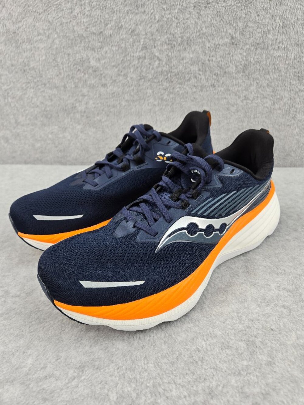 Saucony Hurricane 24 Mens Size 13 W Wide Navy Blue Orange White Running Sneakers